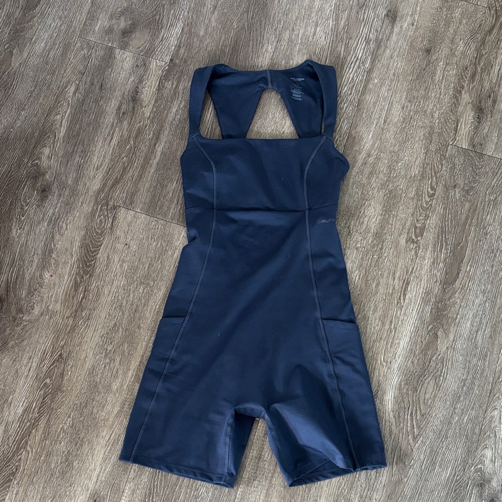 Girlfriend Collective Navy Bodysuit